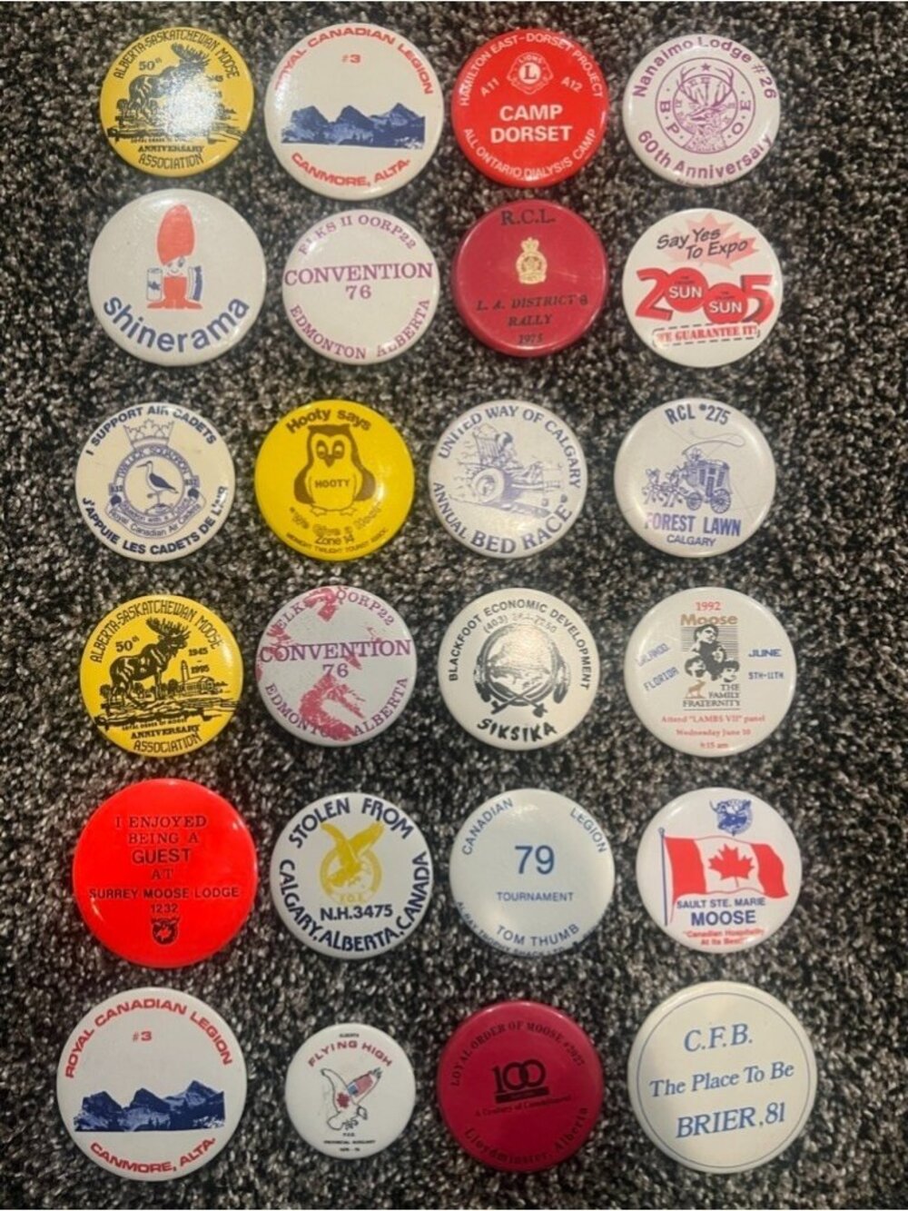 VINTAGE ALBERTA Pinback Buttons | 24 | Collectible | EVENTS | MOOSE | LEGION